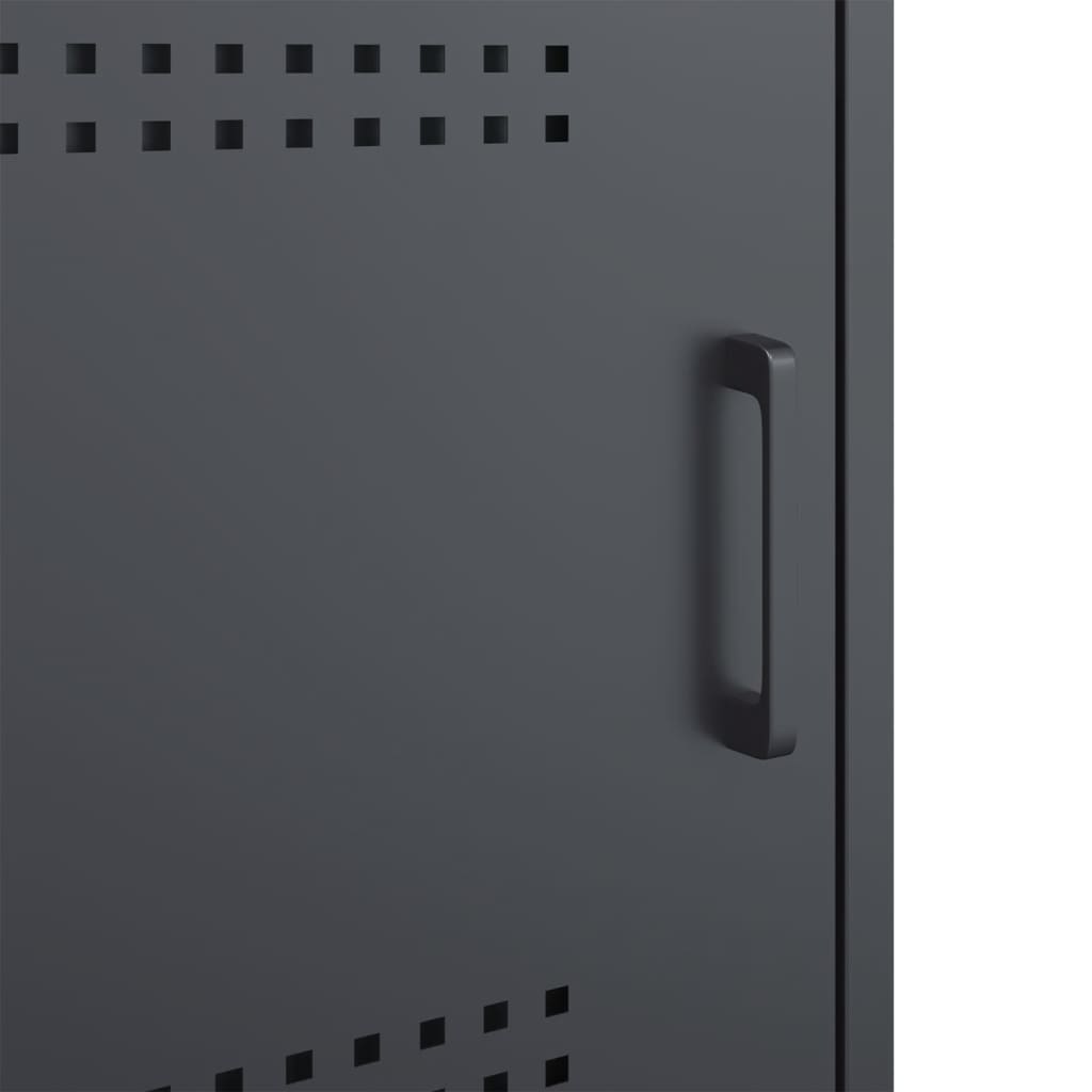 Nachtkastjes 2 st 36x39x50,5 cm staal antracietkleurig