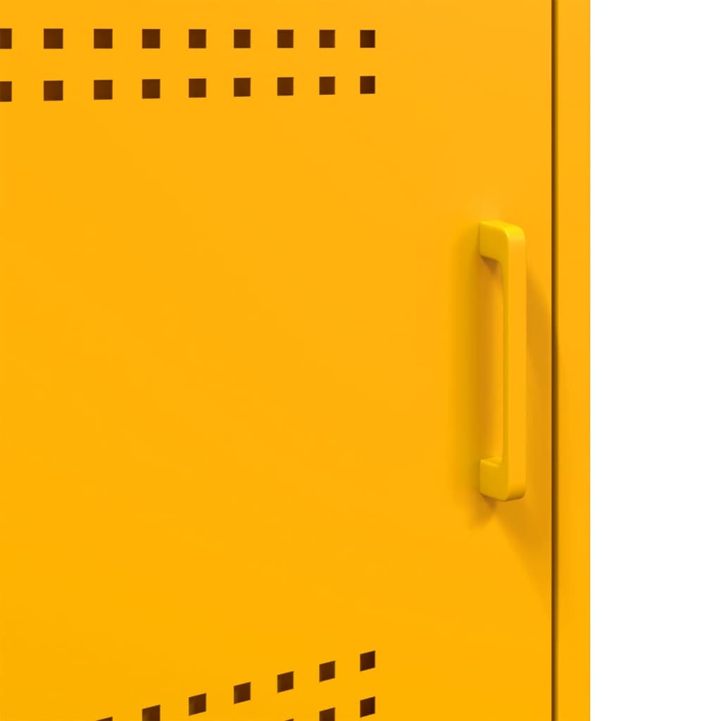 Nachtkastje 36x39x50,5 cm staal mosterdgeel