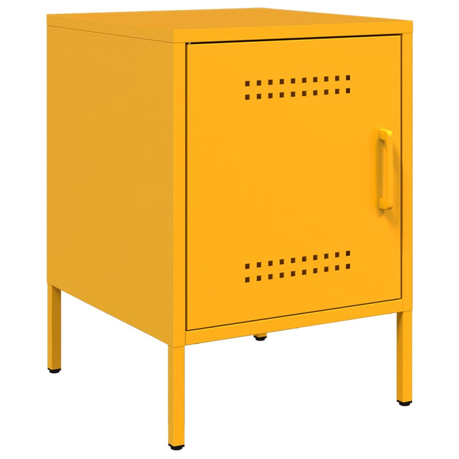 Nachtkastjes 2 st 36x39x50,5 cm staal mosterdgeel