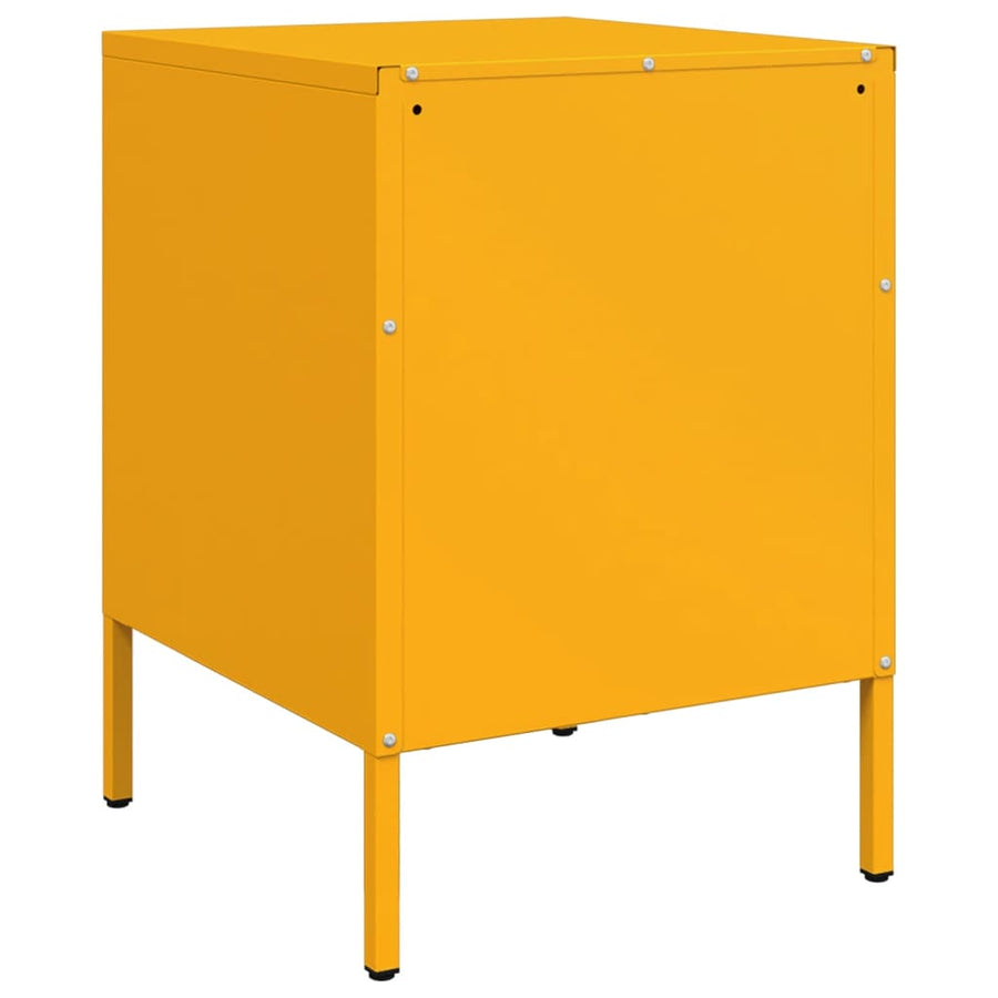 Nachtkastjes 2 st 36x39x50,5 cm staal mosterdgeel