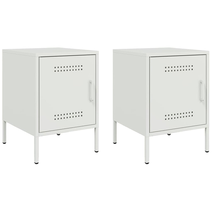 Nachtkastjes 2 st 36x39x50,5 cm staal wit