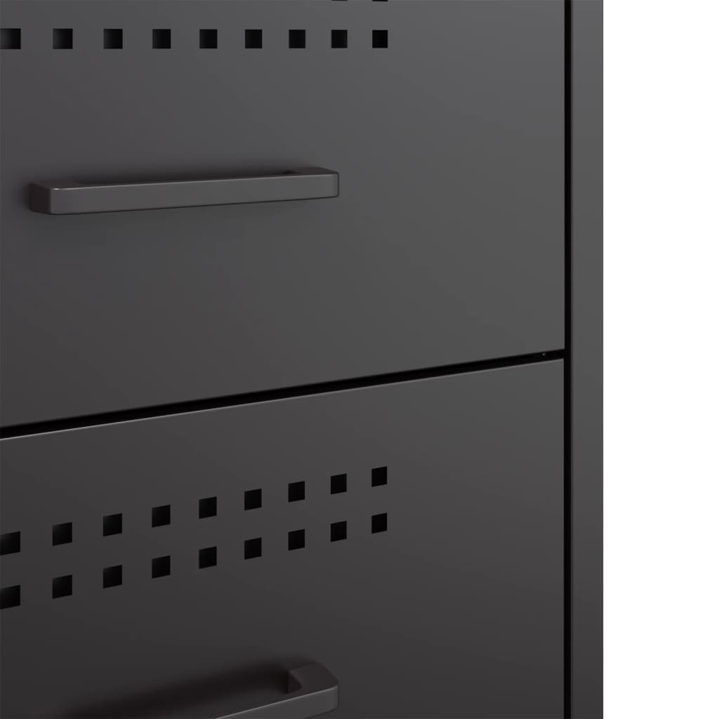 Nachtkastjes 2 st 36x39x50,5 cm staal zwart