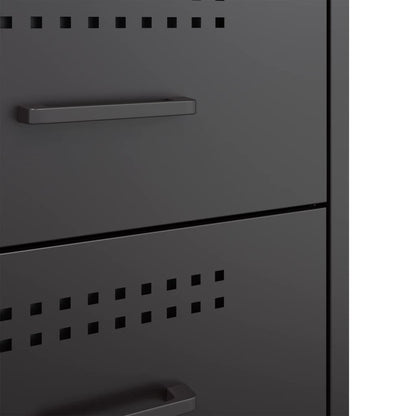 Nachtkastjes 2 st 36x39x50,5 cm staal zwart