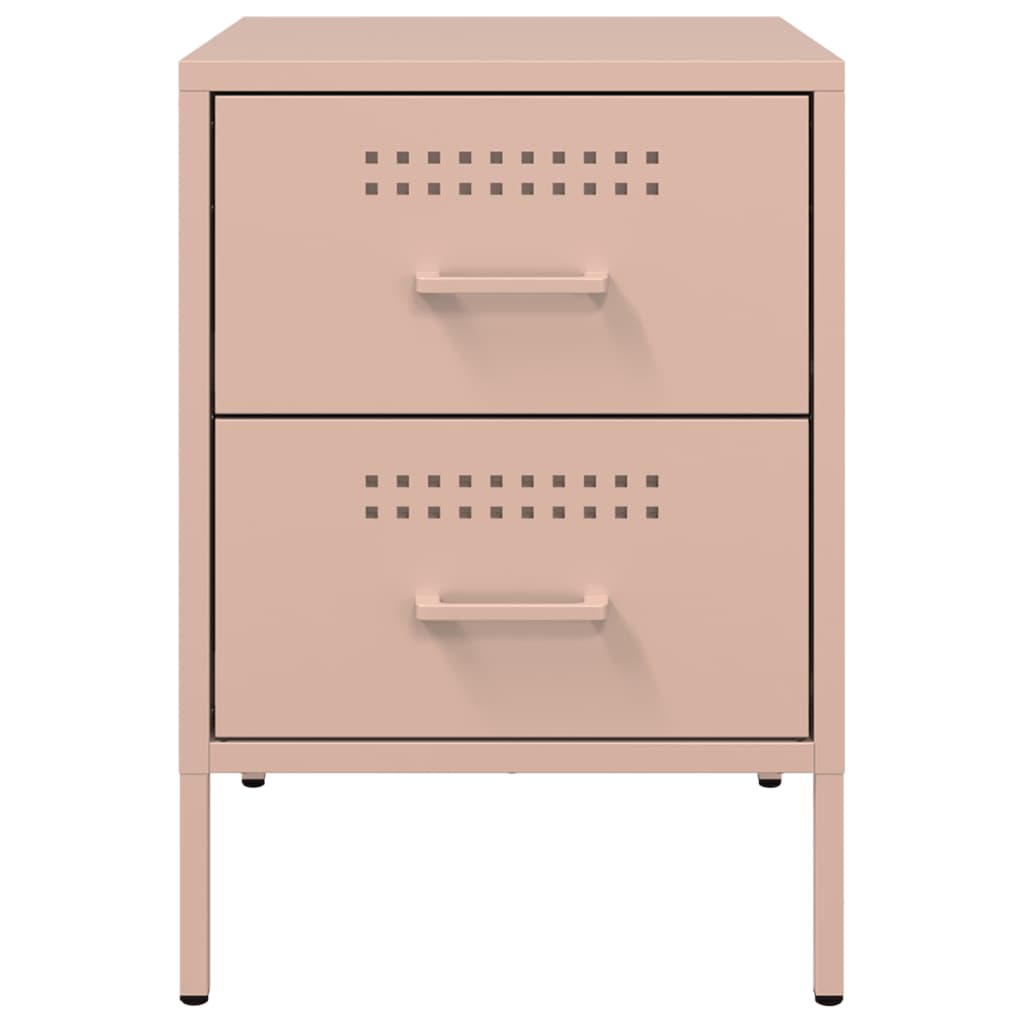 Nachtkastje 36x39x50,5 cm staal roze