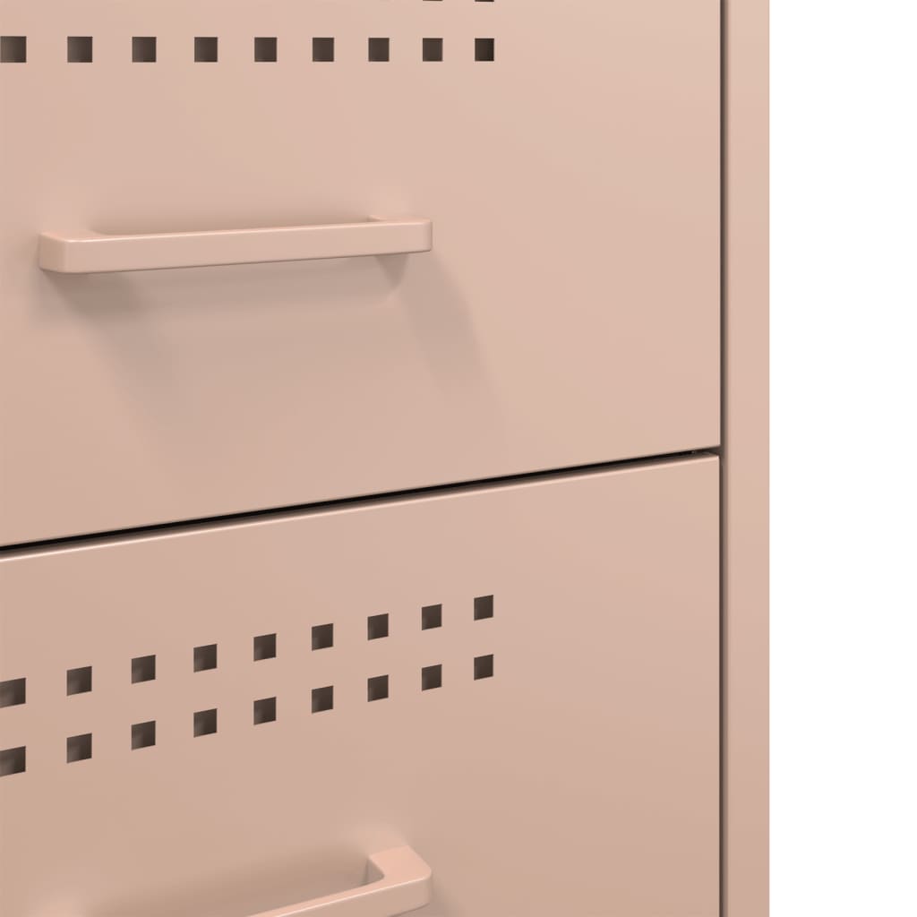 Nachtkastje 36x39x50,5 cm staal roze