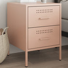 Bedside table 36x39x50.5 cm steel pink