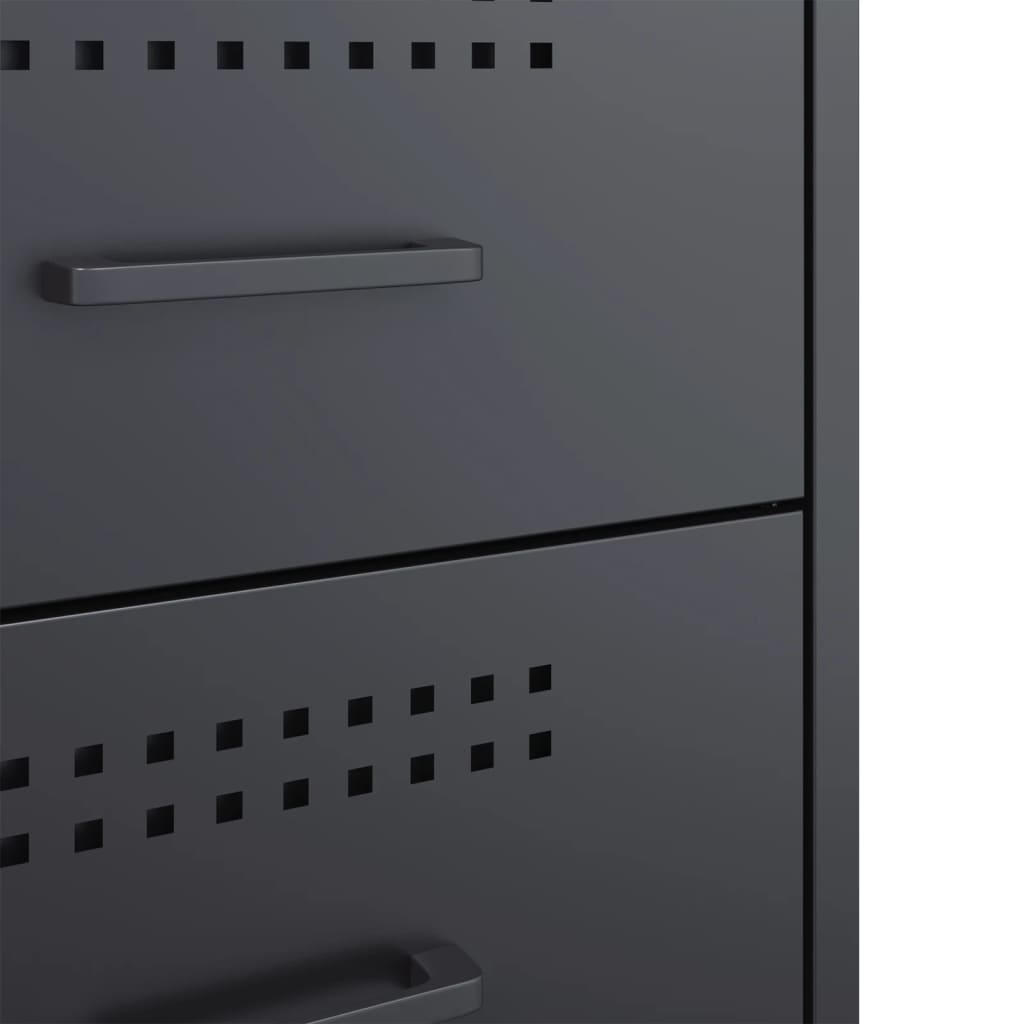 Nachtkastjes 2 st 36x39x50,5 cm staal antracietkleurig