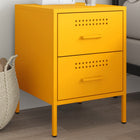Bedside table 36x39x50.5 cm steel mustard yellow