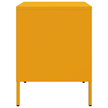 Nachtkastjes 2 st 36x39x50,5 cm staal mosterdgeel