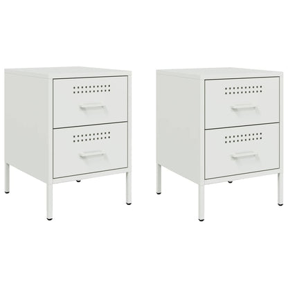 Nachtkastjes 2 st 36x39x50,5 cm staal wit