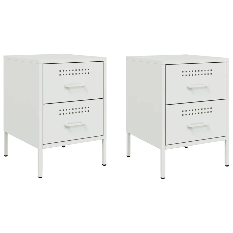 Nachtkastjes 2 st 36x39x50,5 cm staal wit