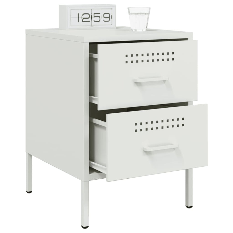 Nachtkastjes 2 st 36x39x50,5 cm staal wit