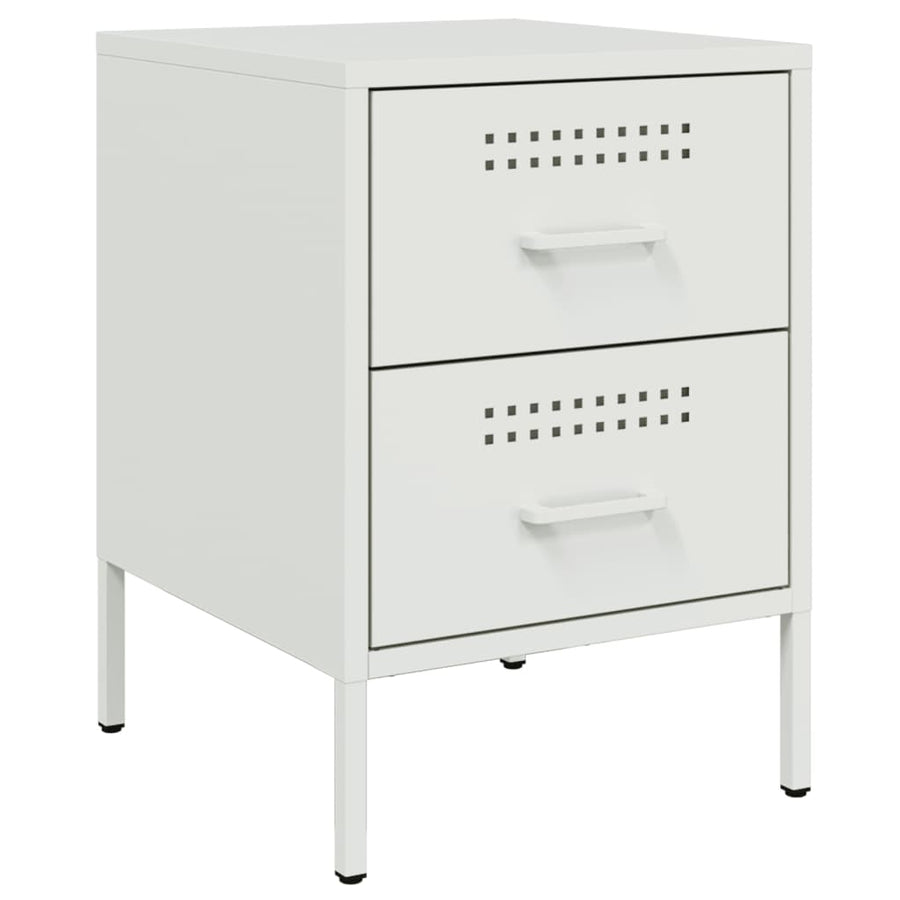 Nachtkastjes 2 st 36x39x50,5 cm staal wit