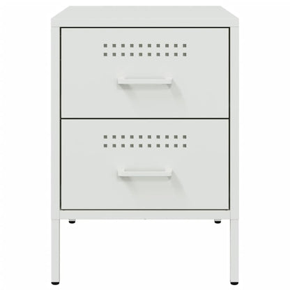 Nachtkastjes 2 st 36x39x50,5 cm staal wit