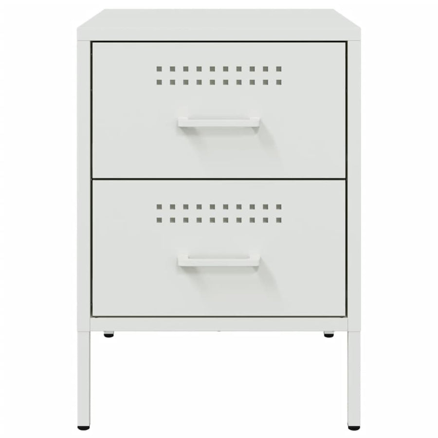 Nachtkastjes 2 st 36x39x50,5 cm staal wit