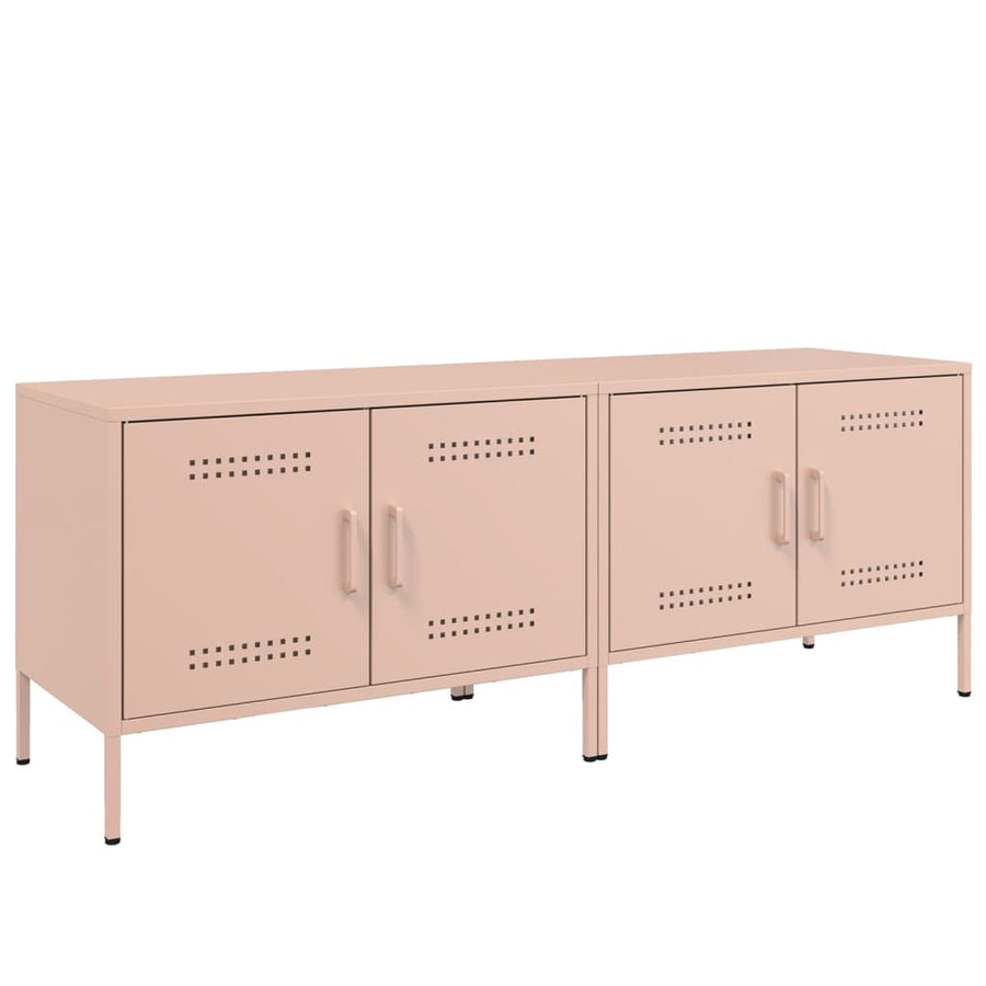 Tv-meubelen 2 st 68x39x50,5 cm staal roze