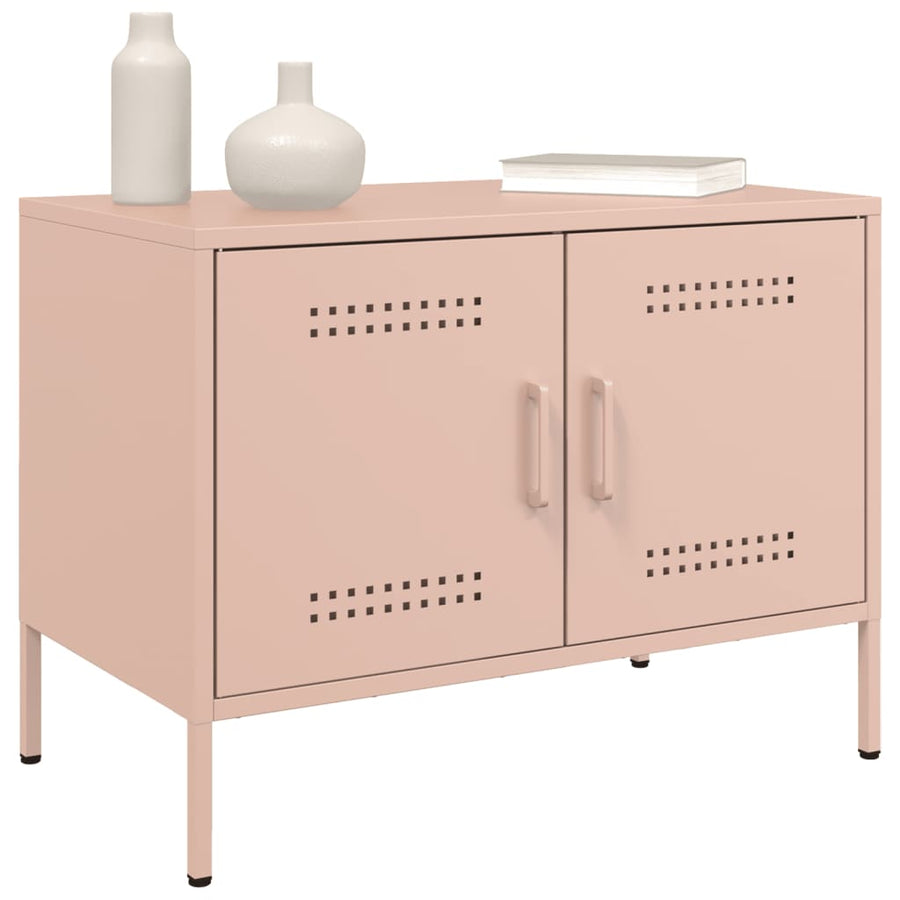 Tv-meubelen 2 st 68x39x50,5 cm staal roze