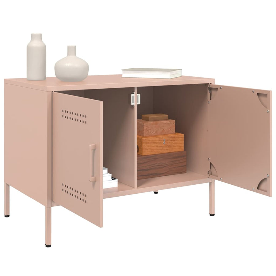 Tv-meubelen 2 st 68x39x50,5 cm staal roze