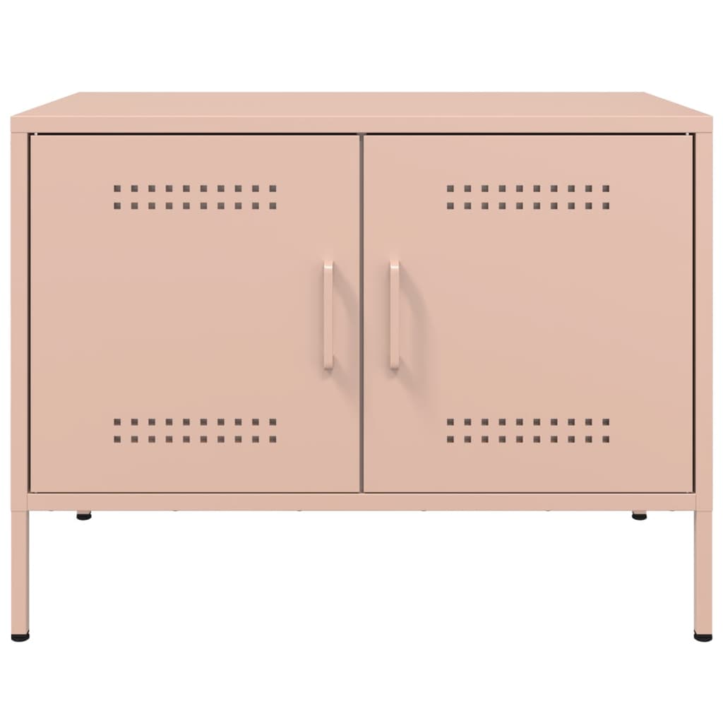 Tv-meubelen 2 st 68x39x50,5 cm staal roze