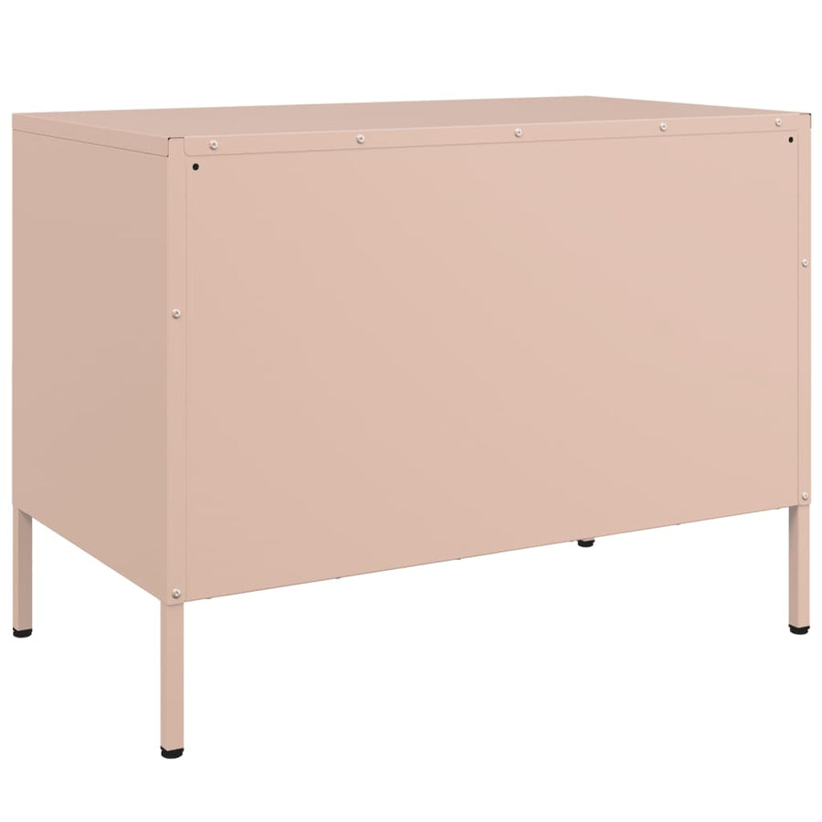 Tv-meubelen 2 st 68x39x50,5 cm staal roze