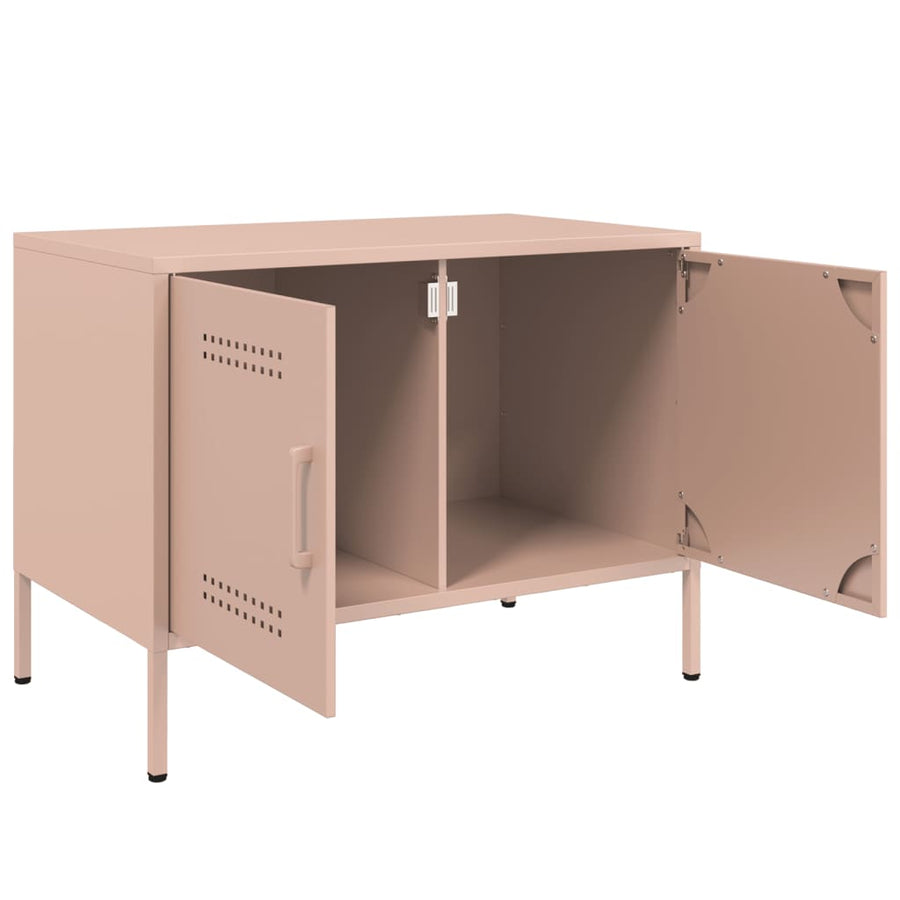 Tv-meubelen 2 st 68x39x50,5 cm staal roze