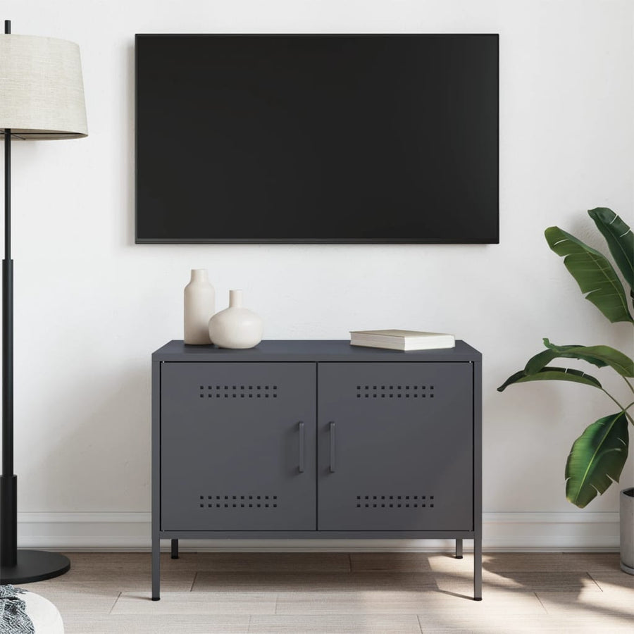 Tv-meubel 68x39x50,5 cm staal antracietkleurig