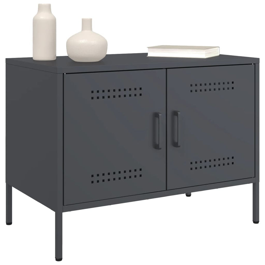 Tv-meubel 68x39x50,5 cm staal antracietkleurig