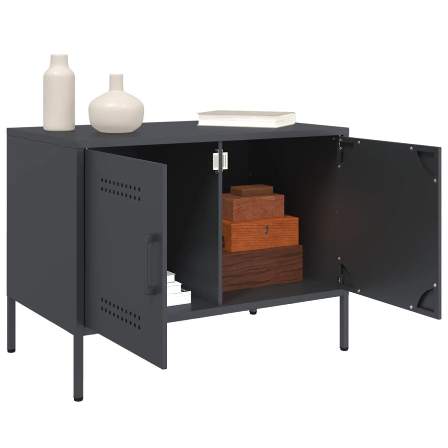 Tv-meubel 68x39x50,5 cm staal antracietkleurig