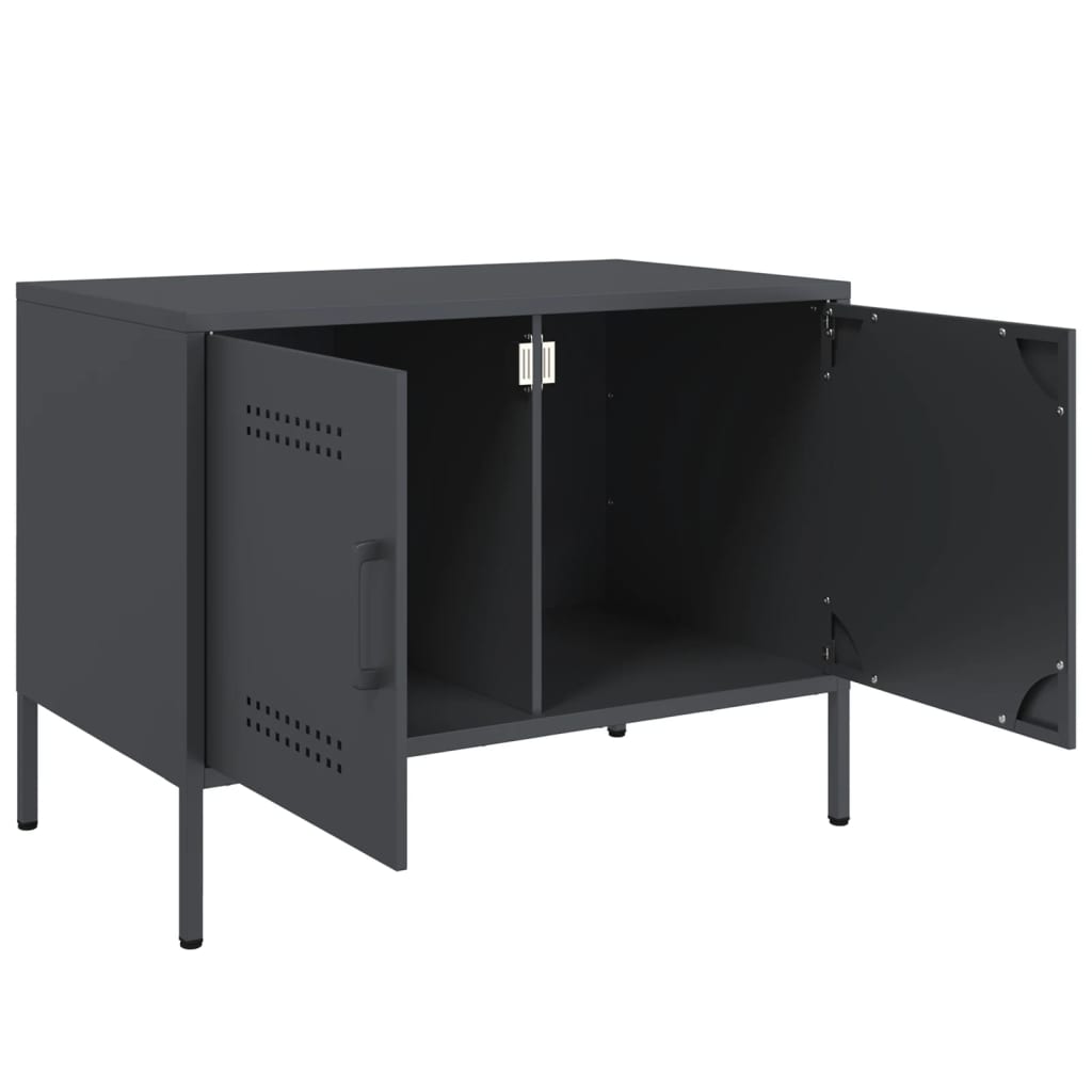 Tv-meubel 68x39x50,5 cm staal antracietkleurig