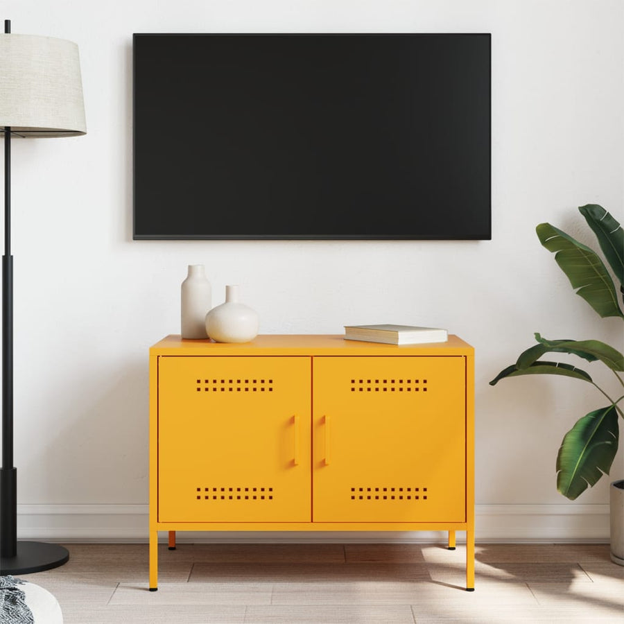 Tv-Meubel 68X39X50,5 Cm Staal Mosterd 1