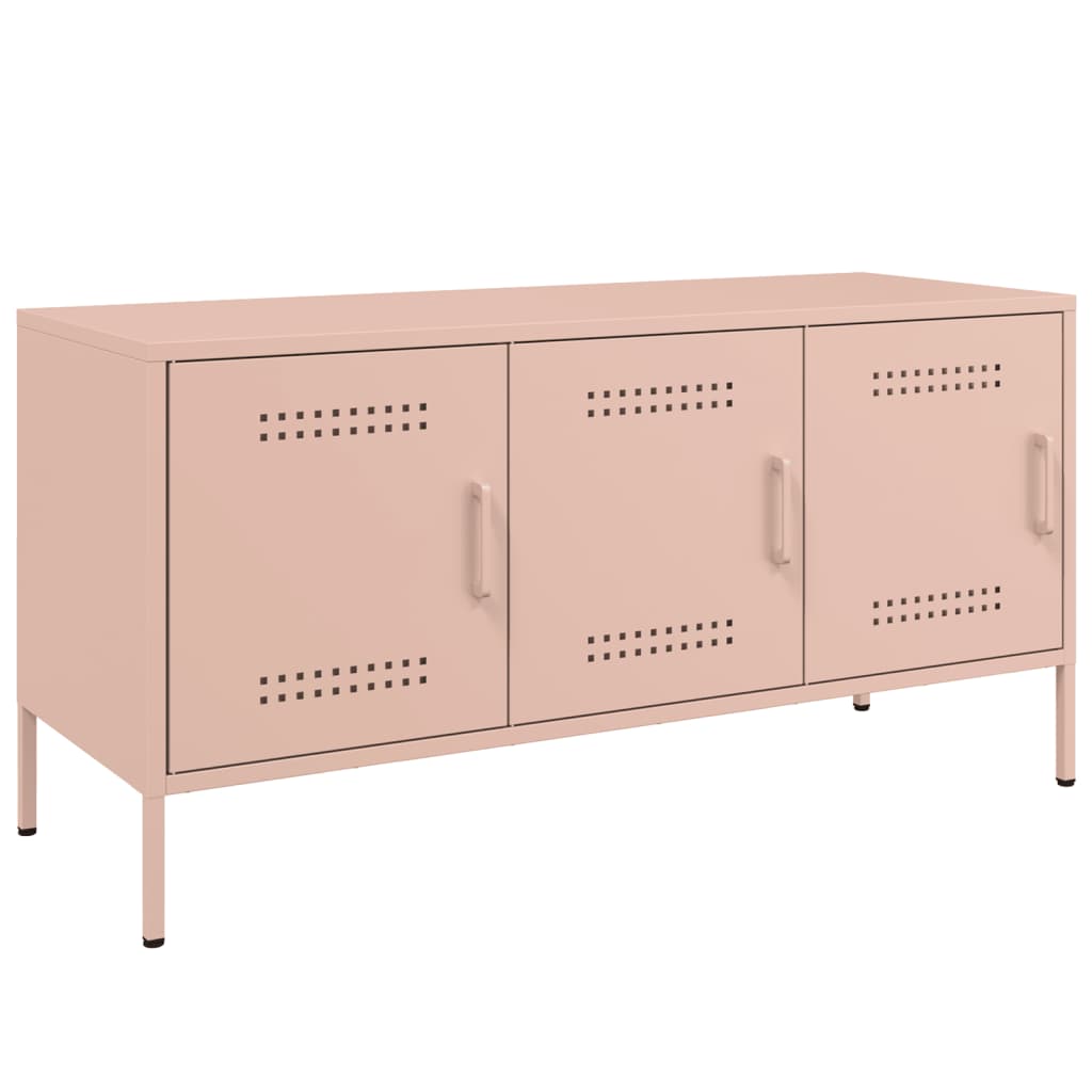Tv-meubel 100,5x39x50,5 cm staal roze