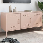 Tv-meubel 100,5x39x50,5 cm staal roze muurbevestiging