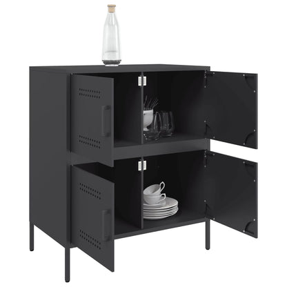 Dressoir 68x39x79 cm staal zwart