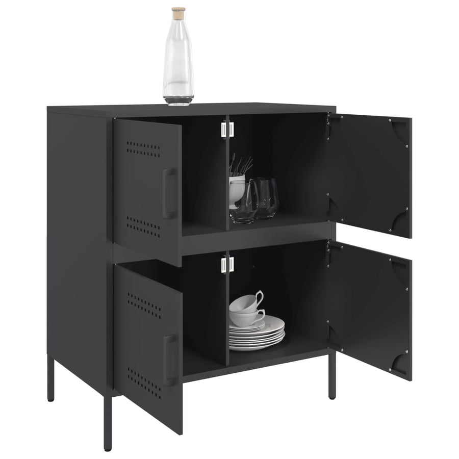 Dressoir 68x39x79 cm staal zwart