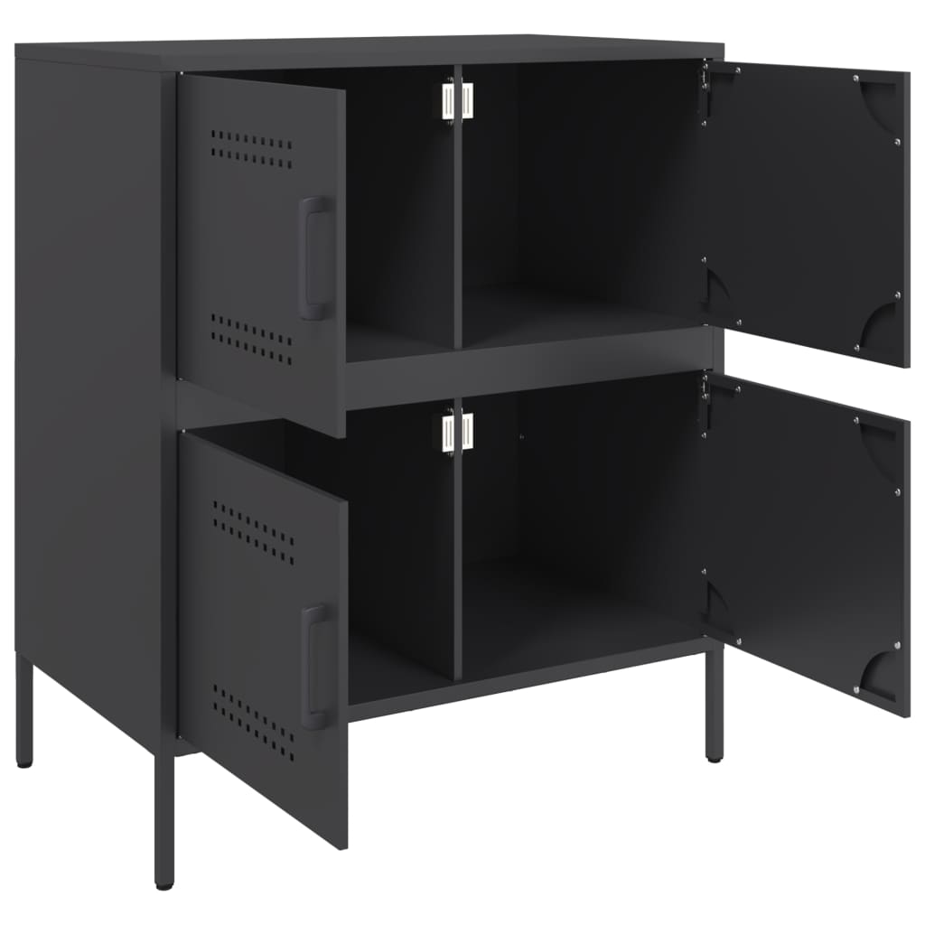 Dressoir 68x39x79 cm staal zwart