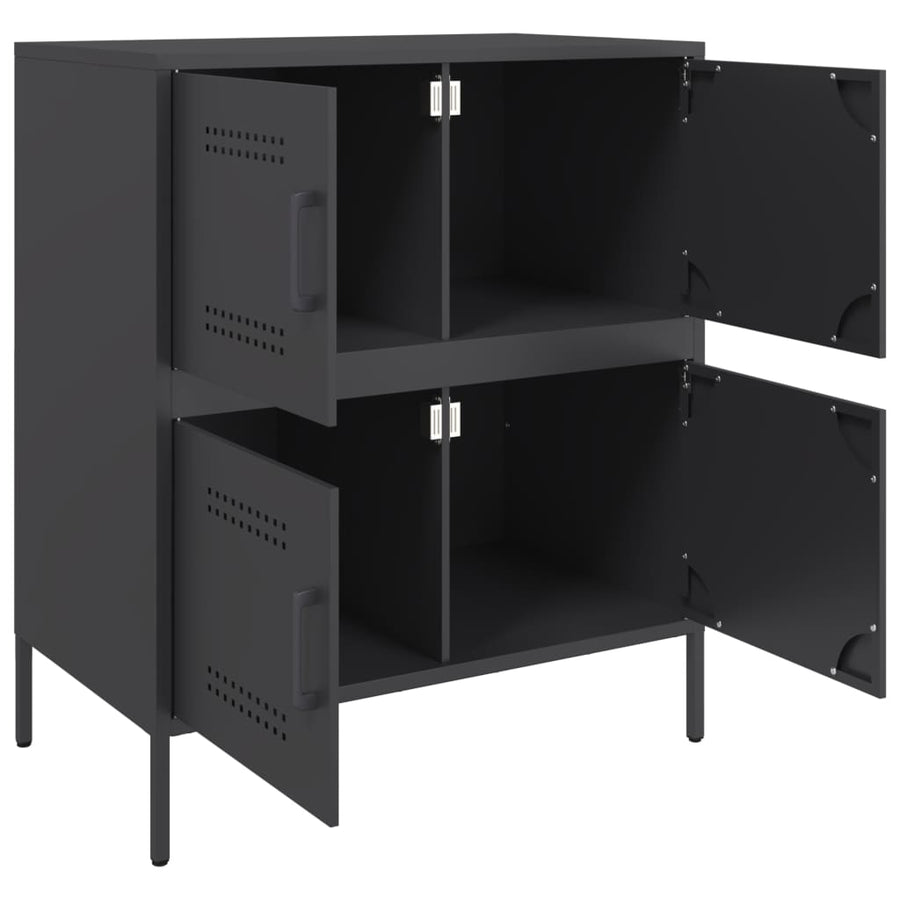 Dressoir 68x39x79 cm staal zwart