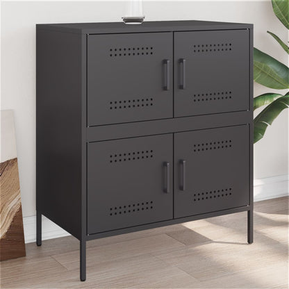Dressoir 68x39x79 cm staal zwart