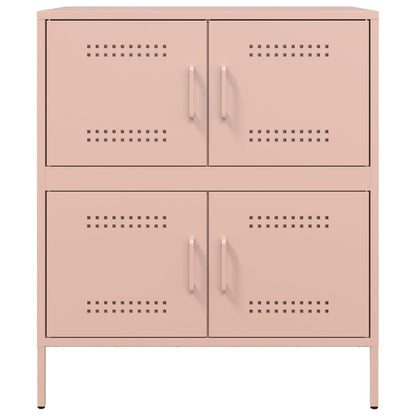 Dressoir 68x39x79 cm staal roze