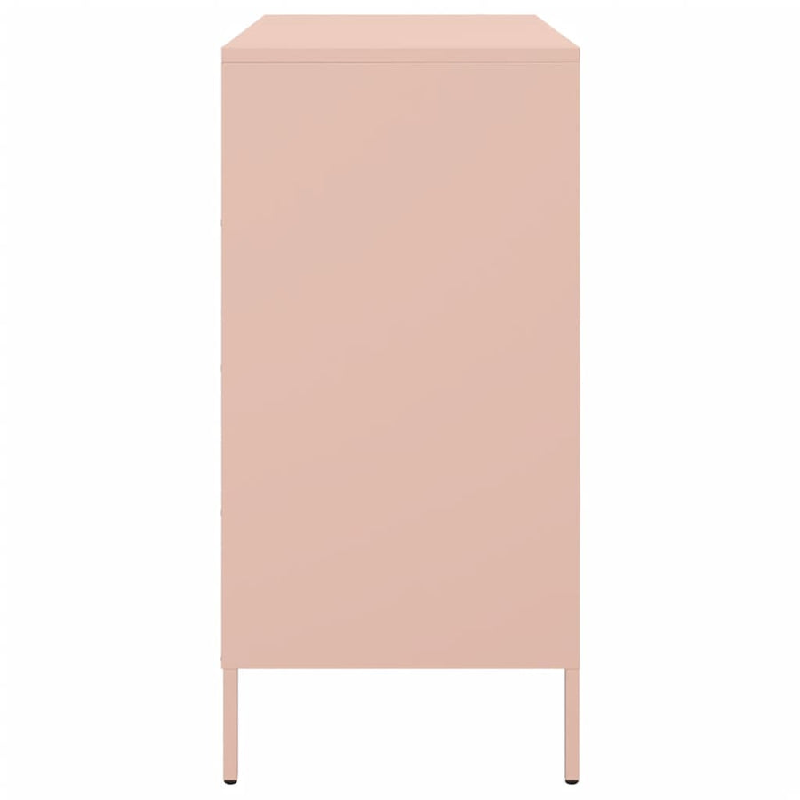 Dressoir 68x39x79 cm staal roze