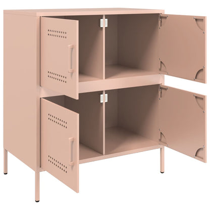 Dressoir 68x39x79 cm staal roze