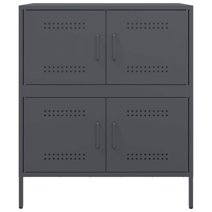 Dressoir 68x39x79 cm staal antracietkleurig