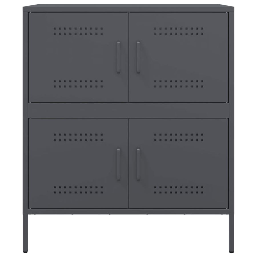 Dressoir 68x39x79 cm staal antracietkleurig