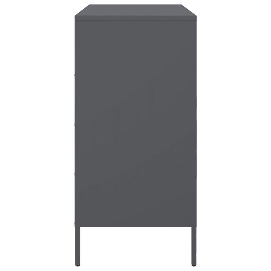 Dressoir 68x39x79 cm staal antracietkleurig
