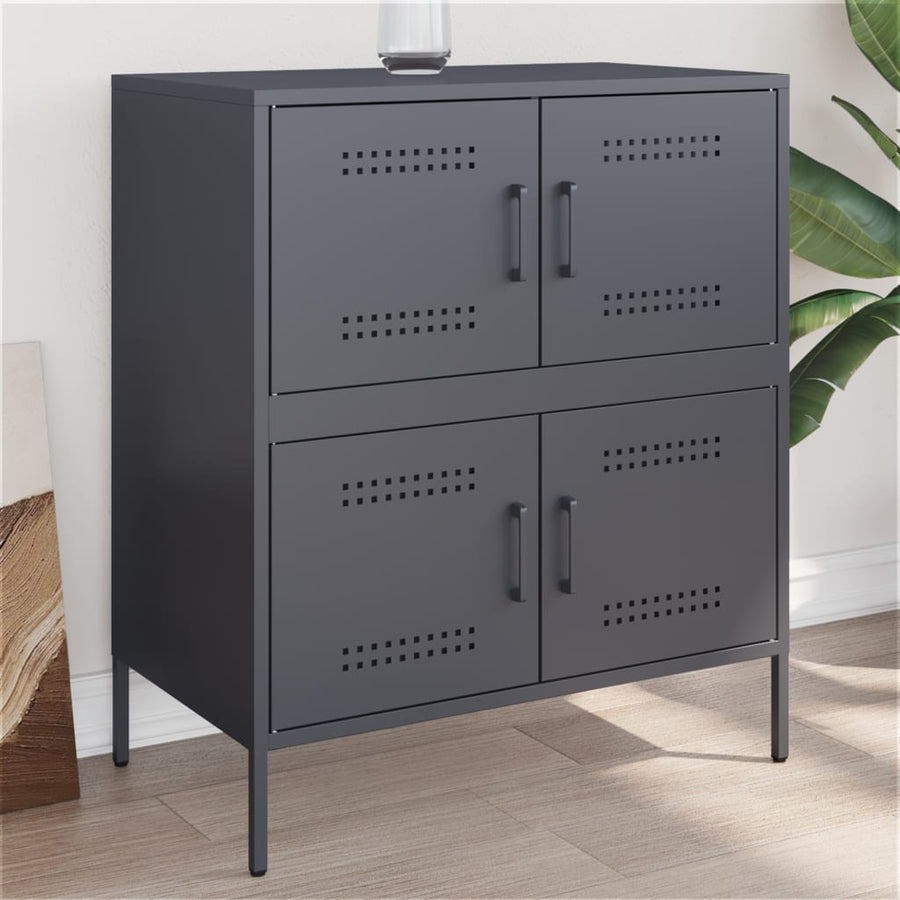 Dressoir 68x39x79 cm staal antracietkleurig