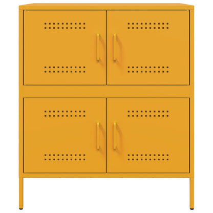 Dressoir 68x39x79 cm staal mosterdgeel