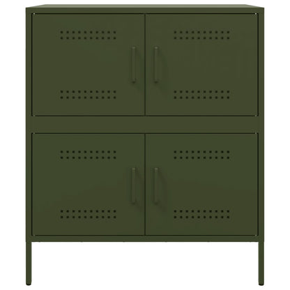 Dressoir 68x39x79 cm staal olijfgroen