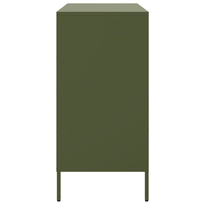 Dressoir 68x39x79 cm staal olijfgroen