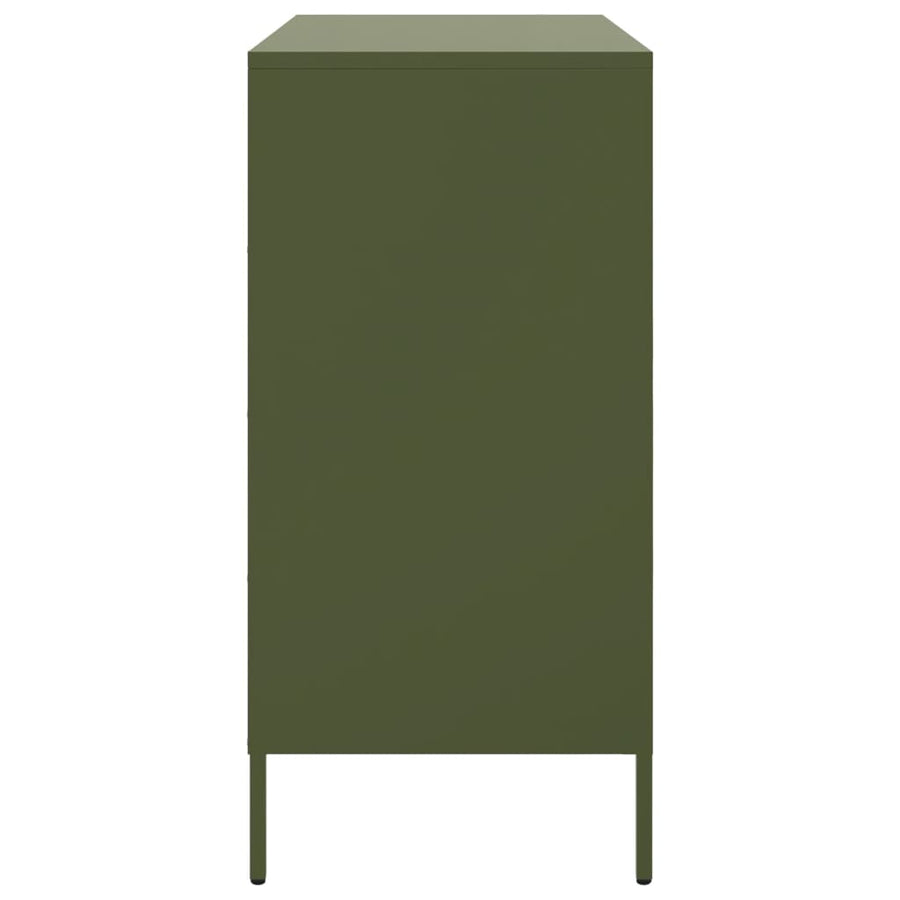 Dressoir 68x39x79 cm staal olijfgroen
