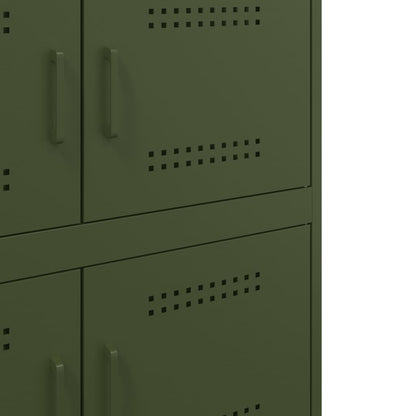 Dressoir 68x39x79 cm staal olijfgroen