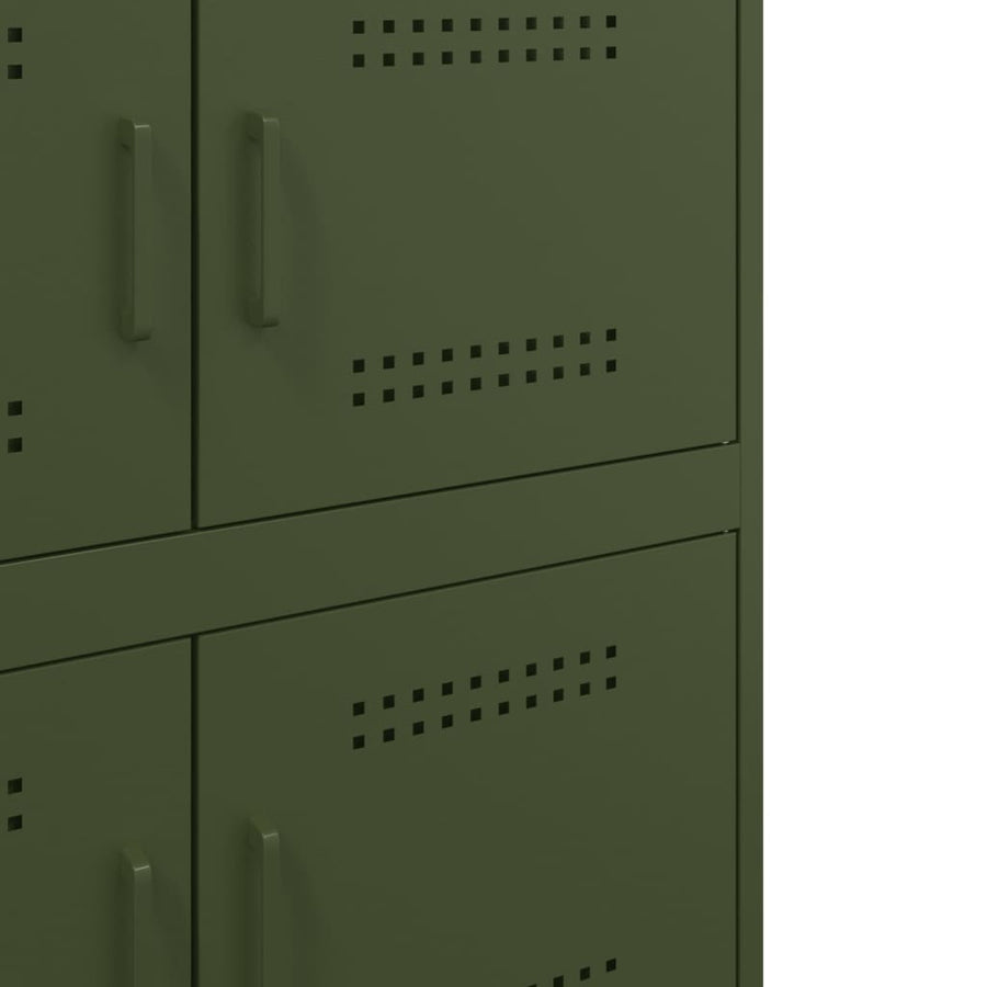 Dressoir 68x39x79 cm staal olijfgroen